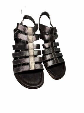 Ara Peony Metallic Bronze and Brown  Multi-Strap Slingback Sandals Sz 8